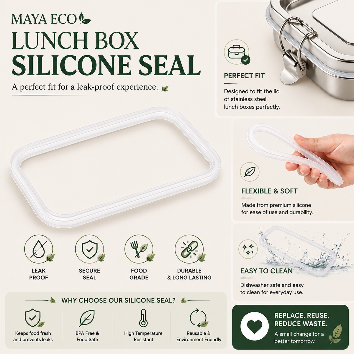 Spare silicone seal included in the Complete Tiffin Kit
