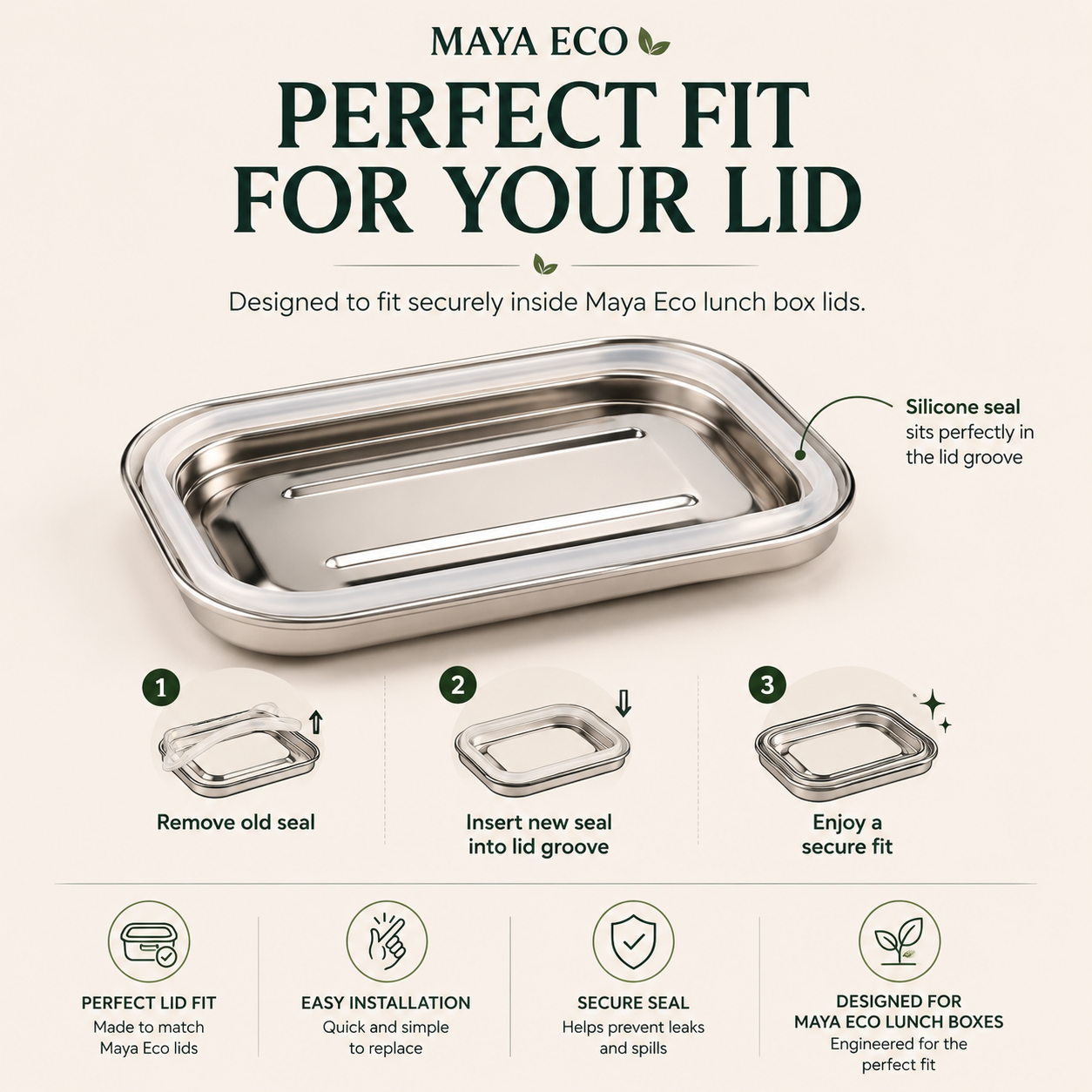 Silicone Seal Only for Maya Eco Lunch Box Lid (800ml & 1200ml)