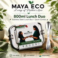 MAYA ECO 800ml Lunch Duo - stainless steel lunch box and spork combo