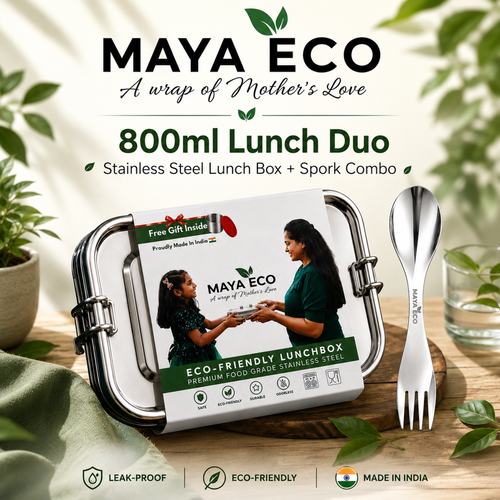 MAYA ECO 800ml Lunch Duo - stainless steel lunch box and spork combo