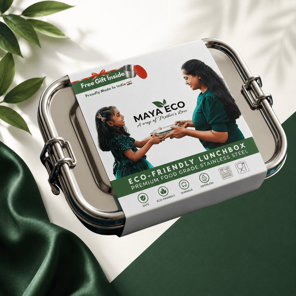 MAYA ECO eco-friendly stainless steel lunch box, premium food grade