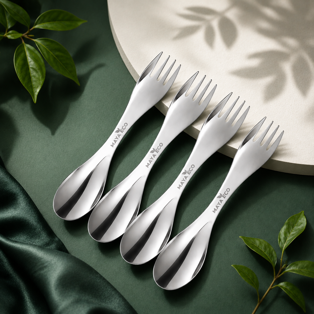 MAYA ECO stainless steel spork set of 4
